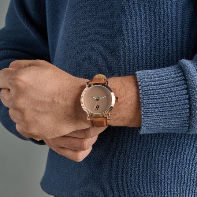 Elegant Trendy Brown individualisieren Armbanduhr (Handgelenk)