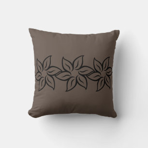Elegant Trendy Brown Moderne Blume Kissen