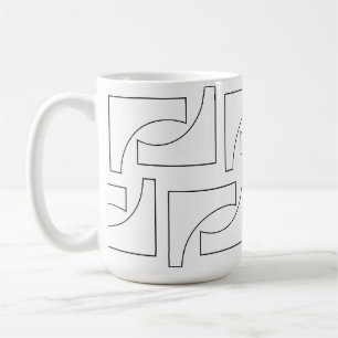 Elegant Trendy Geometric Black and White Kaffeetasse