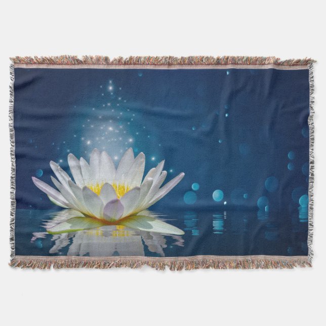 Elegant Trendy Girly, White Lotus Decke (Vorderseite)