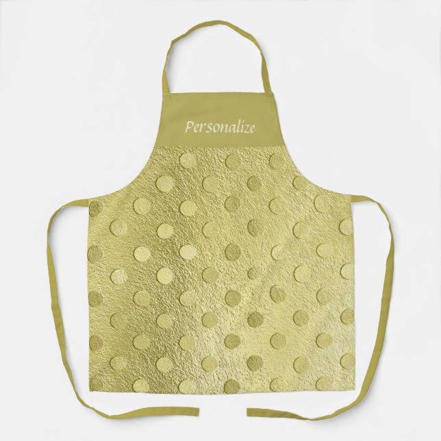 Elegant Trendy Gold Glitzer Polka Dot Schürze (Vorderseite)