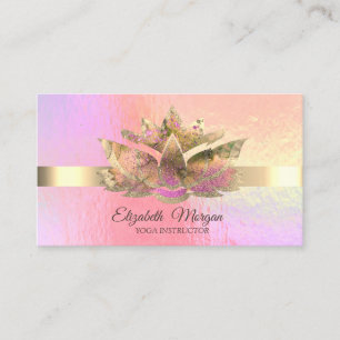 Elegant Trendy Holographic, Gold, Lotus Visitenkarte