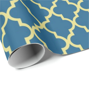 Elegant, trendy, klassisch navyblaue Vierblatt-Mus Geschenkpapier