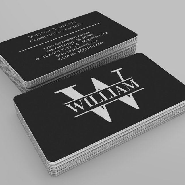 Elegant Trendy Modern Simple Monogram Personalisie Visitenkarte (Von Creator hochgeladen)