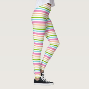 Elegant Trendy Pink Blue Yellow Green Colors Leggings