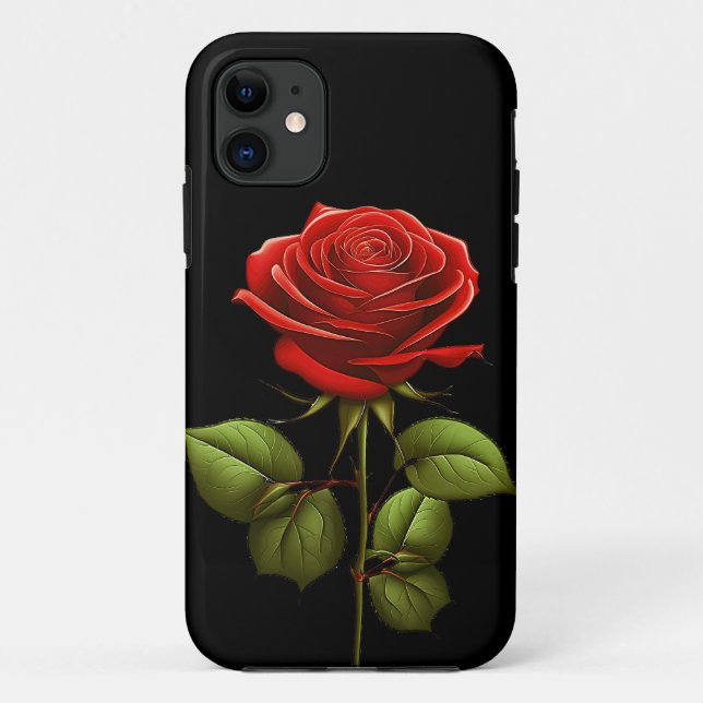 ELEGANT TRENDY ROTE ROSE BLUME Case-Mate iPhone HÜLLE (Rückseite)