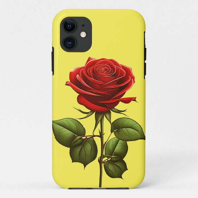 ELEGANT TRENDY ROTE ROSE BLUME Case-Mate iPhone HÜLLE (Rückseite)