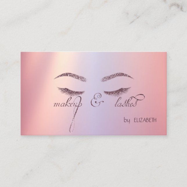 Elegant Trendy Shiny, Glitzer Lashes, Makeup Visitenkarte (Vorderseite)