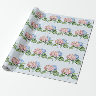 Elegant Trendy Watercolor Hydrangea Floral Geschenkpapier