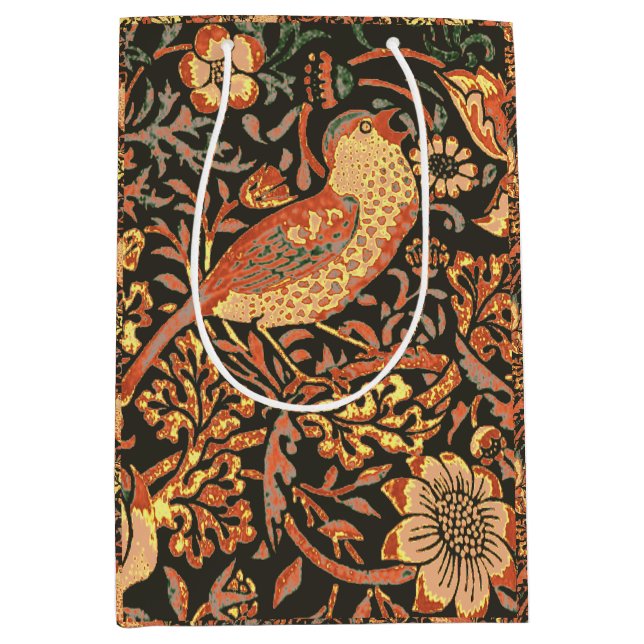 Elegant Trendy William Morris Paper Napkin Mittlere Geschenktüte (Vorderseite)
