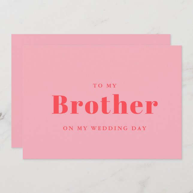 Elegant & trendy Zu meinem Bruder an meinem Hochze (Vorne/Hinten)