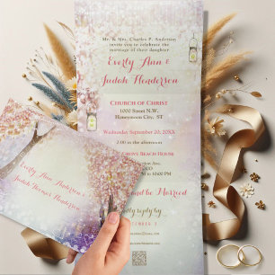 Elegant Tri-Fold Mairy Tale Wedding schließt UAWG Dreifach Gefaltete Einladung