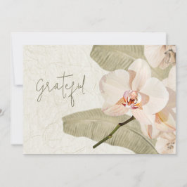 Elegant Tropical Beach Wedding Photo Thank You Dankeskarte