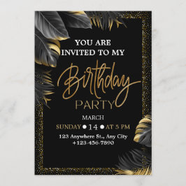 Elegant Tropical Birthday Party Invitation Einladung