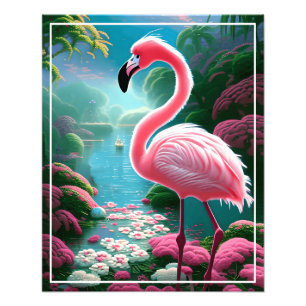 Elegant Tropical Flamingo-70852 Fotodruck
