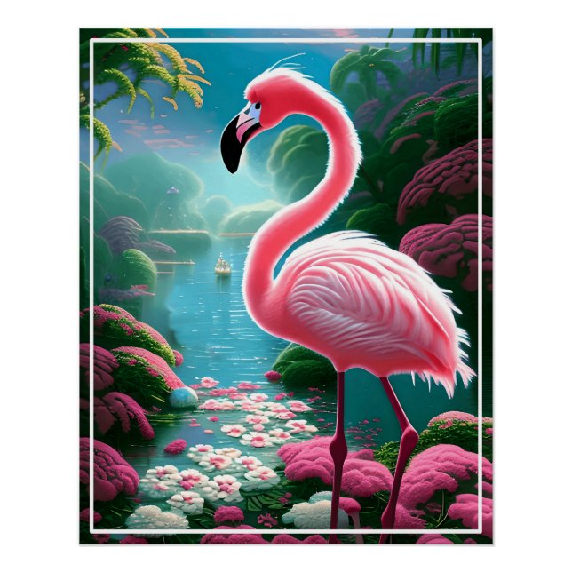 Elegant Tropical Flamingo-70852 Poster (Vorderseite)
