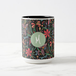 Elegant Tropical Floral & Botanical Zweifarbige Tasse