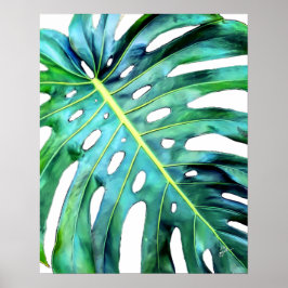 Elegant Tropical Hawaii Monstera Leaf Foto Poster