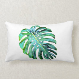 Elegant Tropical Hawaii Monstera Leaf Modernes Lendenkissen