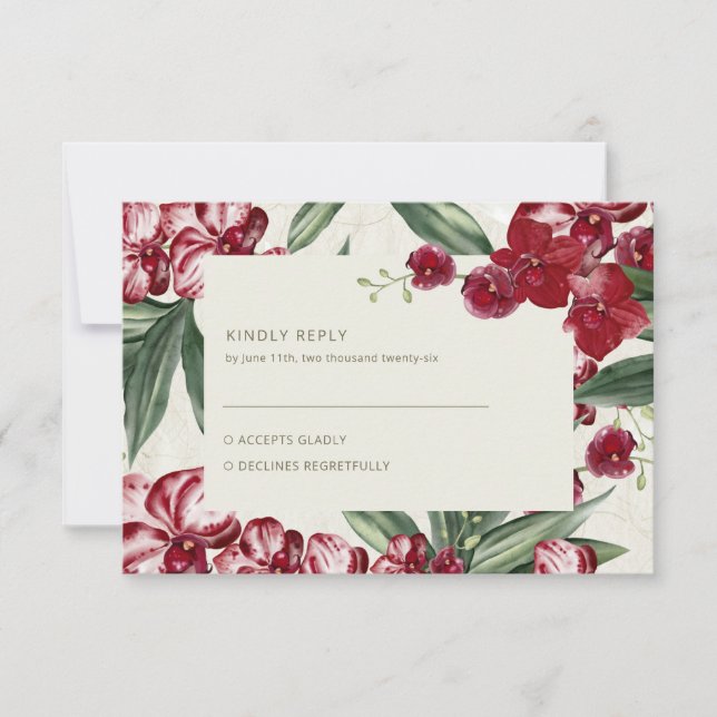 Elegant Tropical Island Beach Wedding RSVP Karte (Vorderseite)