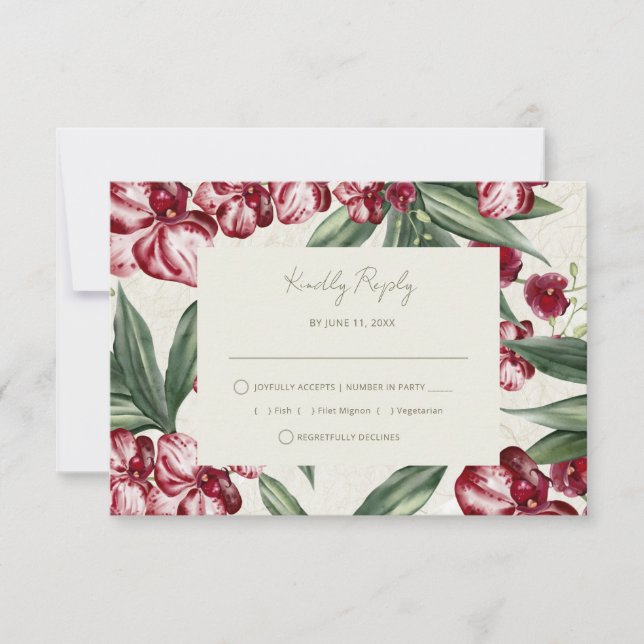 Elegant Tropical Island Beach Wedding RSVP Karte (Vorderseite)