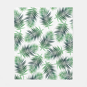 Elegant Tropical Island Palm Fronds Fleecedecke