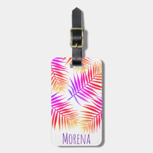 Elegant Tropical Island Palm Fronds & Name Gepäckanhänger