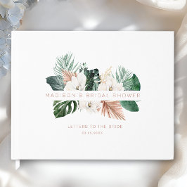 Elegant Tropical Leafy Bridal Shower Gästebuch