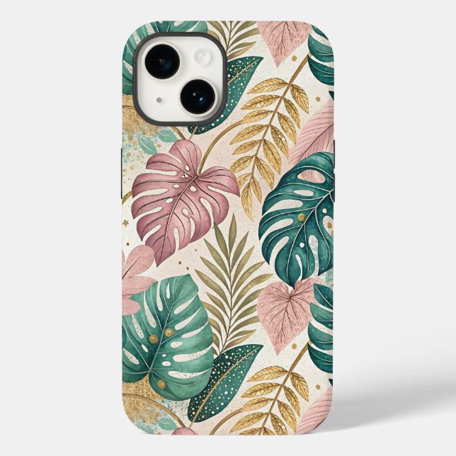 Elegant Tropical Monsteras Boho Case-Mate iPhone Hülle (Rückseite)