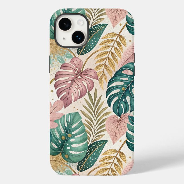 Elegant Tropical Monsteras Boho Case-Mate iPhone Hülle (Rückseite)