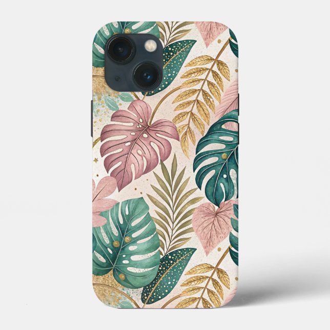 Elegant Tropical Monsteras Boho Case-Mate iPhone Hülle (Rückseite)