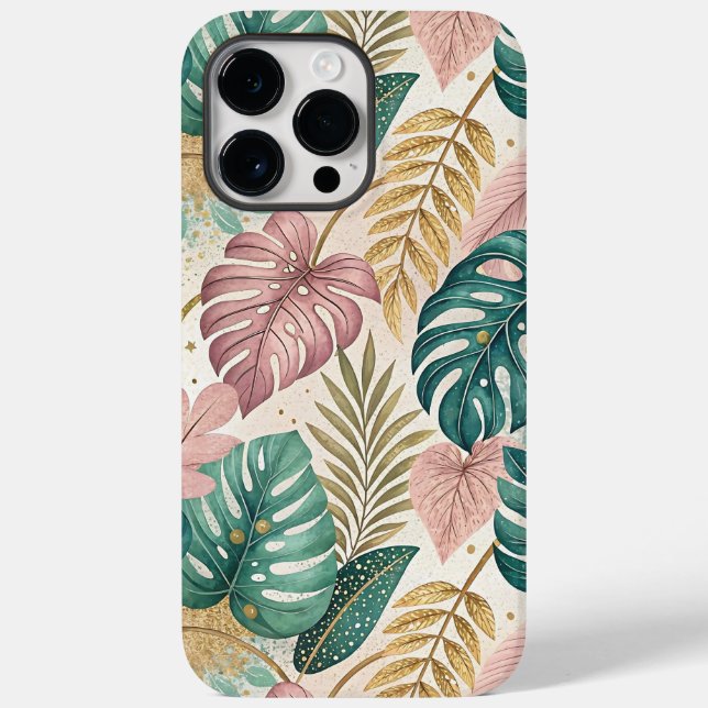Elegant Tropical Monsteras Boho Case-Mate iPhone Hülle (Rückseite)