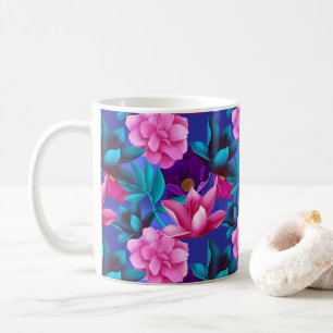 Elegant Tropical Pink Blue Lila Green Kaffeetasse