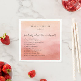Elegant Tropical Sunset Fun Facts Wedding Serviette