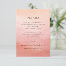 Elegant Tropical Sunset Watercolor Wedding Begleitkarte
