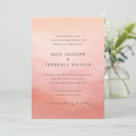 Elegant Tropical Sunset Watercolor Wedding Einladung