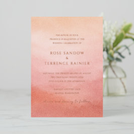 Elegant Tropical Sunset Watercolor Wedding Folieneinladung