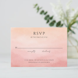 Elegant Tropical Sunset Watercolor Wedding RSVP Karte