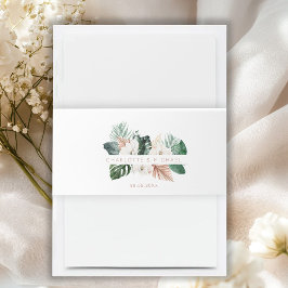 Elegant, tropisch, üppig, Hochzeit Einladungsbanderole