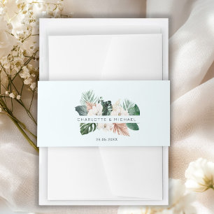 Elegant, tropisch, üppig, Hochzeit Einladungsbanderole