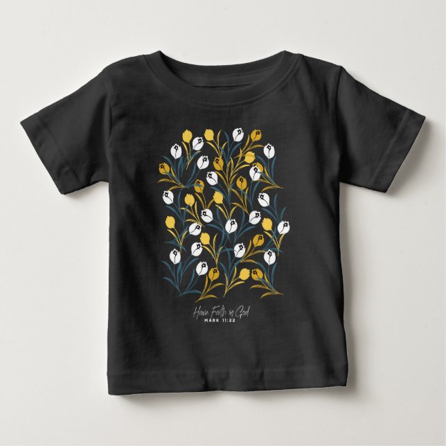 Elegant Tulip Floral Muster Baby T-shirt (Vorderseite)