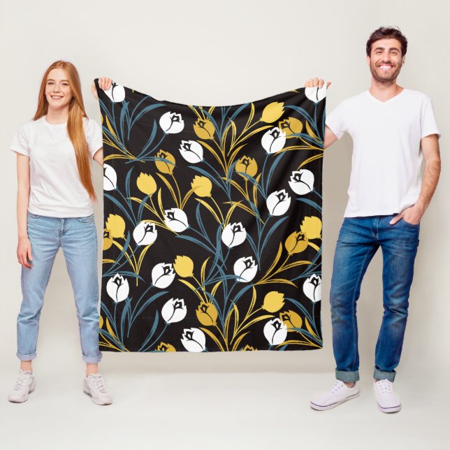 Elegant Tulip Floral Muster Fleecedecke (Beispiel)