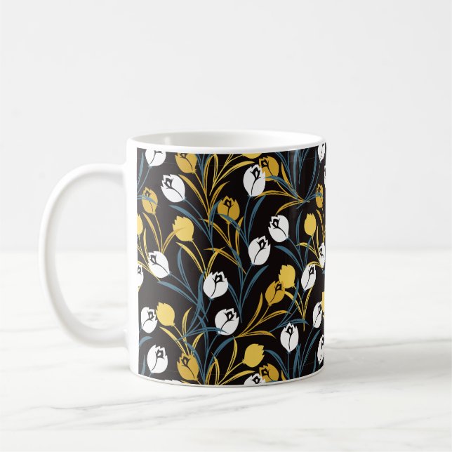 Elegant Tulip Floral Muster Kaffeetasse (Links)