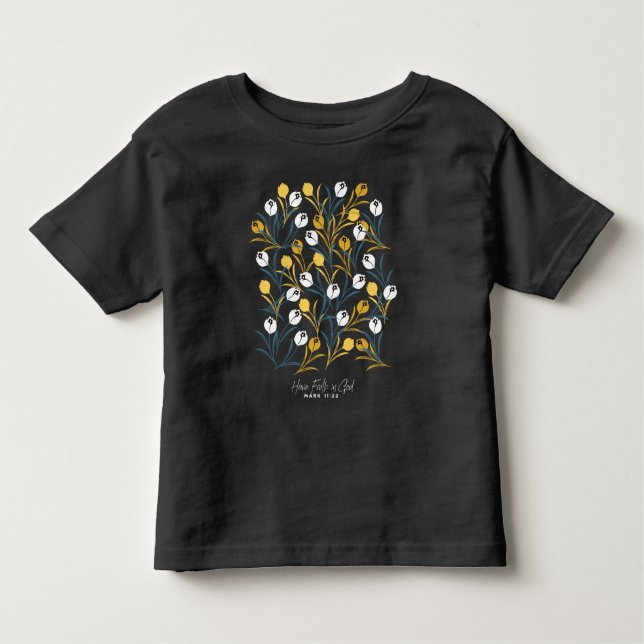 Elegant Tulip Floral Muster Kleinkind T-shirt (Vorderseite)
