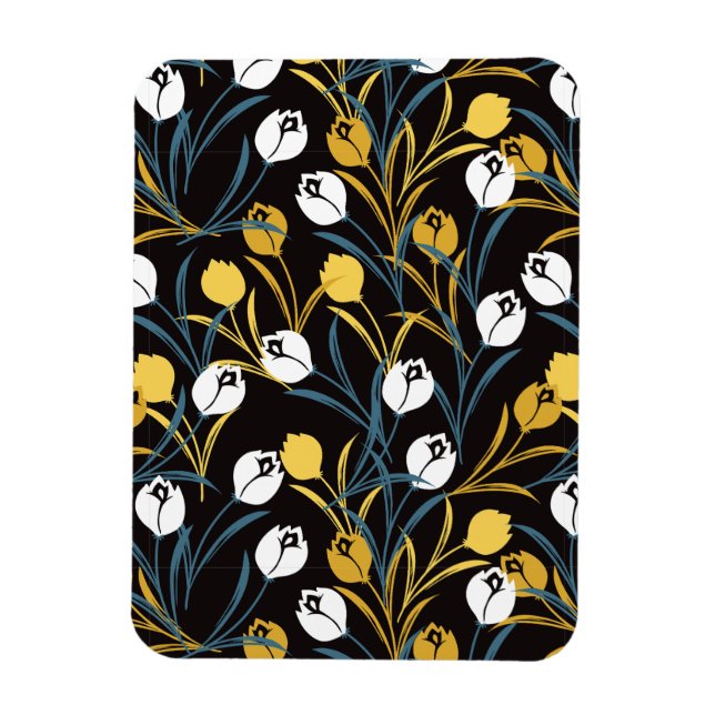 Elegant Tulip Floral Muster Magnet (Vertikal)