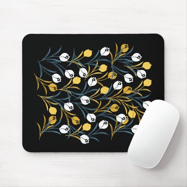 Elegant Tulip Floral Muster Mousepad (Mit Mouse)