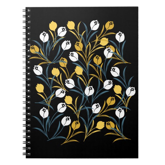 Elegant Tulip Floral Muster Notizblock (Vorderseite)