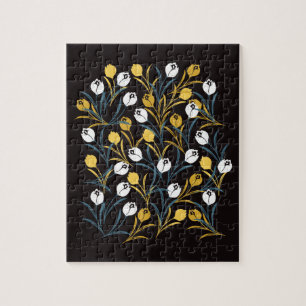 Elegant Tulip Floral Muster Puzzle