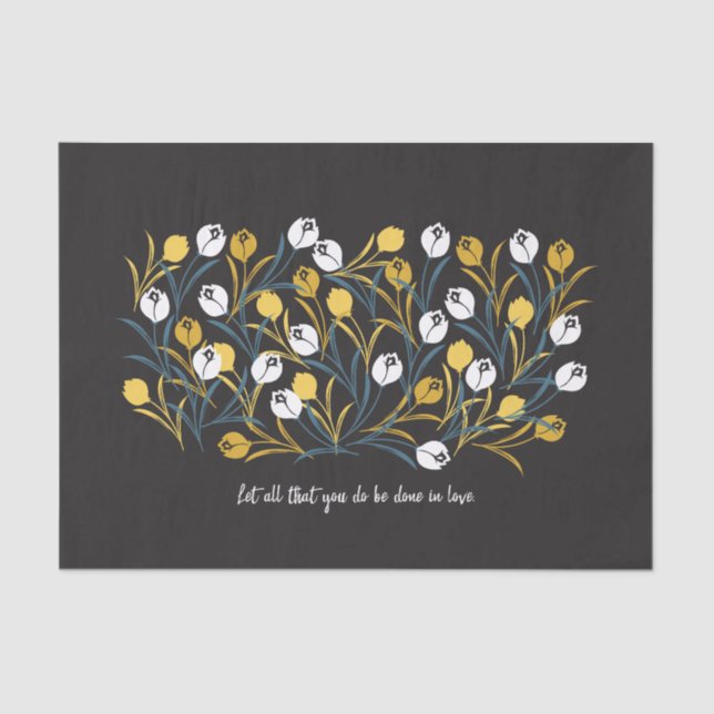 Elegant Tulip Floral Muster Seidenpapier (Vorderseite)