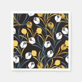 Elegant Tulip Floral Muster Serviette